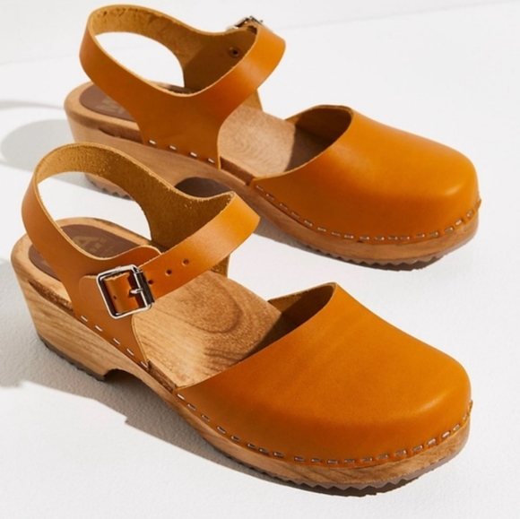 MIA Sofia Swedish Clog Free People Size 36 & 40 Mustard Yellow Leather Mary Jane - Picture 5 of 13